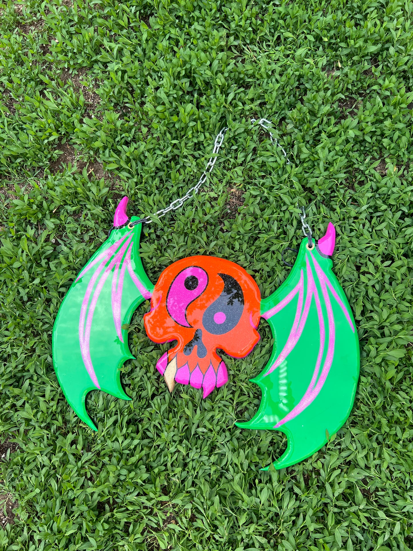 YIN YANG skull MDF painted cutout