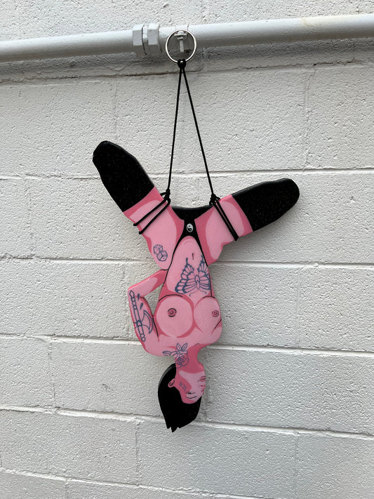 Tattooed Shibari Gal — Mixed Media Epoxy Wall Hanging Painting