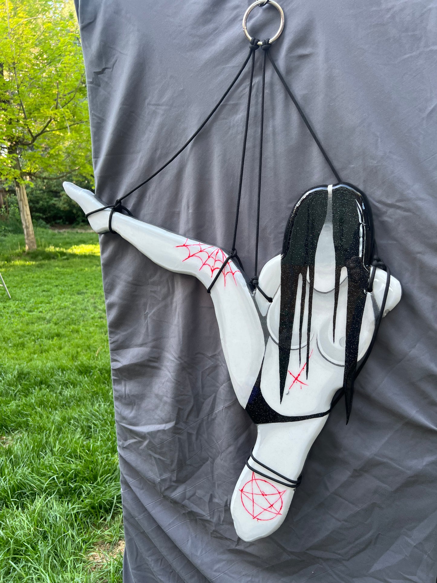 Spooky Shibari Girl | Hand-Painted Epoxy Wall Hanging