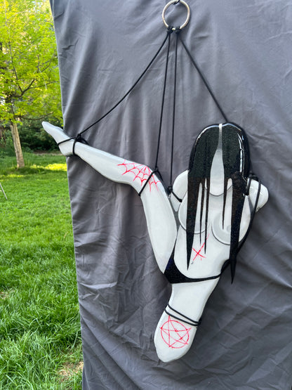 Spooky Shibari Girl | Hand-Painted Epoxy Wall Hanging