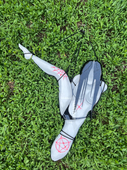 Spooky Shibari Girl | Hand-Painted Epoxy Wall Hanging