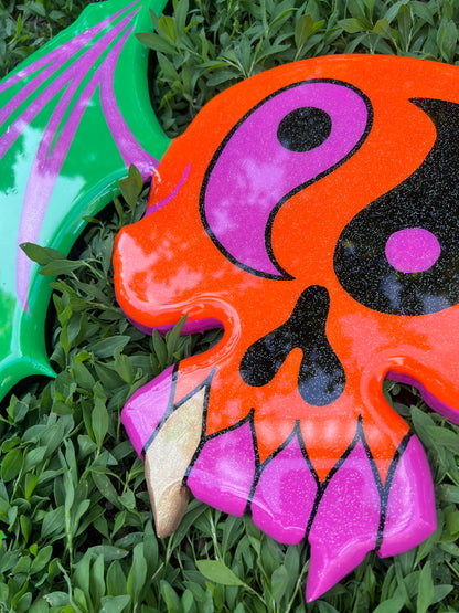 YIN YANG skull MDF painted cutout